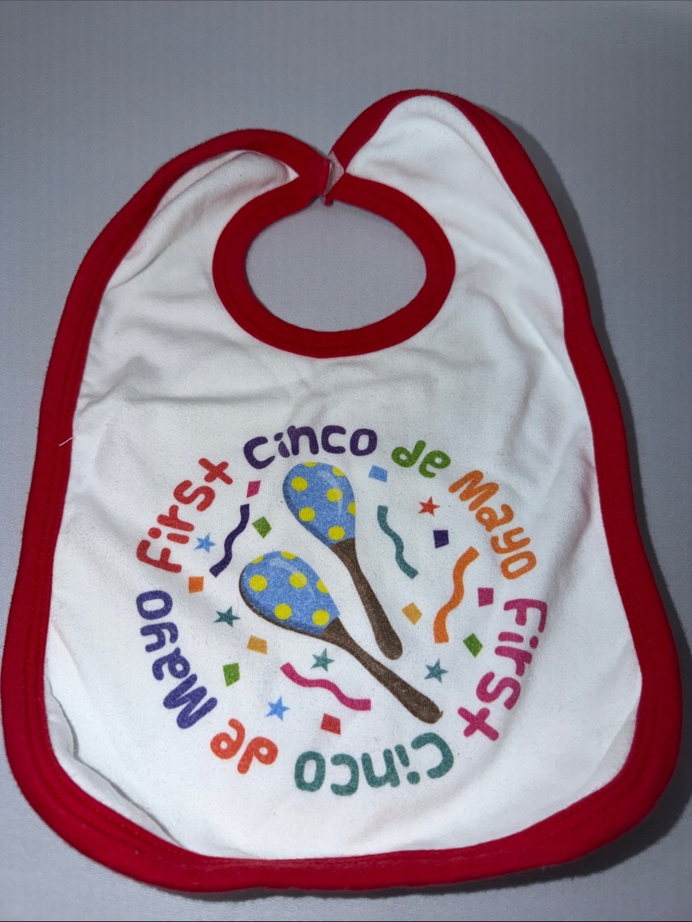 Kids Bib - First Cinco de Mayo Design in Red